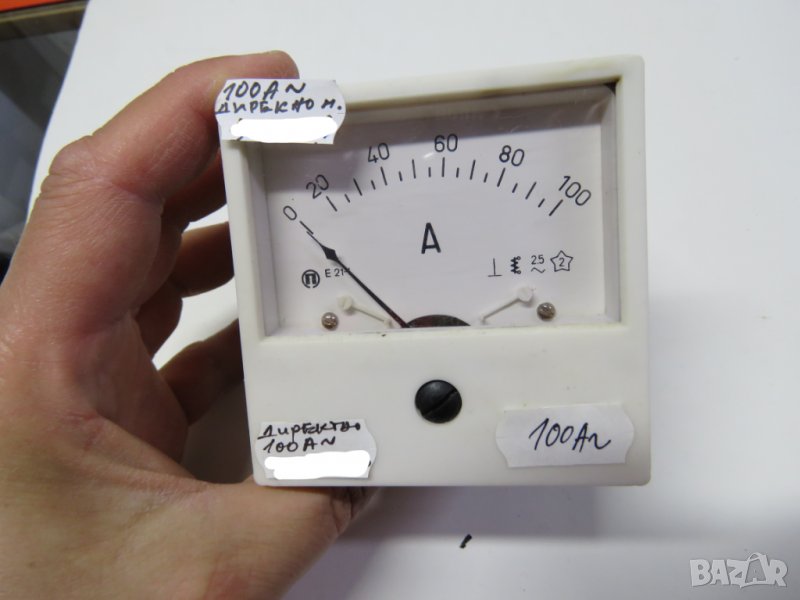 Българска Амперметър, ампермер -  100 Ампера променливо  за  директно свързване, снимка 1