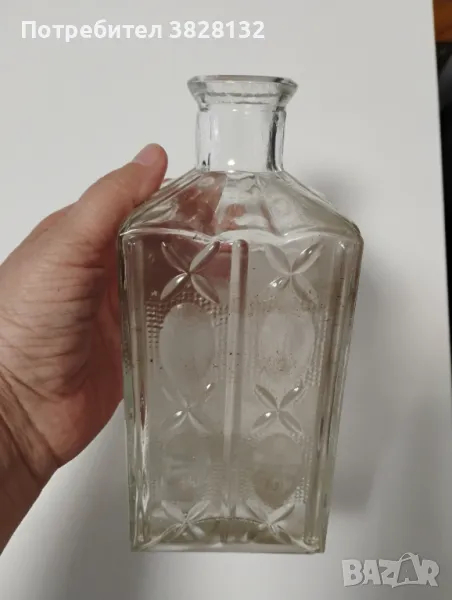 Старинно стъклено шише, снимка 1