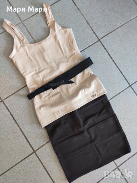 Тъмно кафява пола на ленти, снимка 1