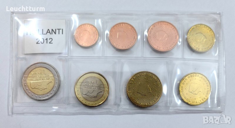 Пълен сет евромонети Нидерландия 2012 от 1 цент до 2 евро, снимка 1