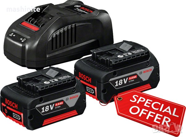 Промоция!Акумулаторен комплект GBA 18V 5.0AhX2 GAL 1880 CV Bosch, снимка 1