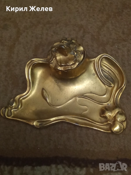 Мастилница бронз с позлата 42754, снимка 1