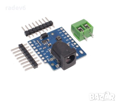 Шийлд за захранване на WeMOS D1 Mini / PRO + рейки, снимка 1
