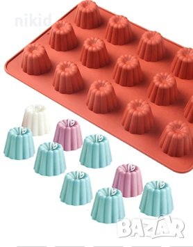 18 б мини пудинг кексчета мъфини школадови бонбони скалички хапки шоколад свещ гипс сапун декор, снимка 1