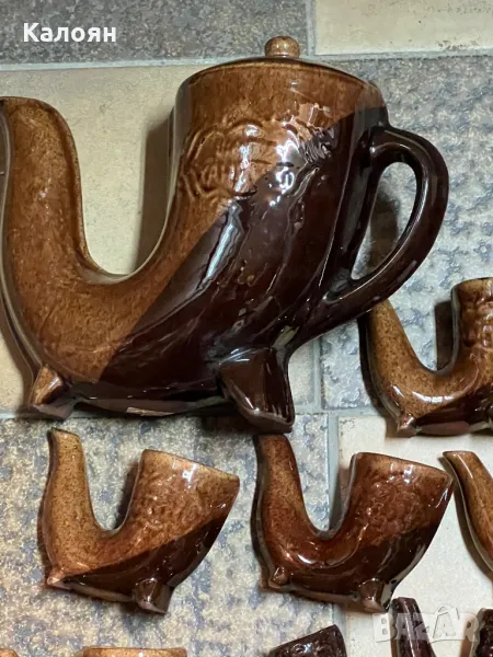 Стар сервиз кана с чашки, снимка 1