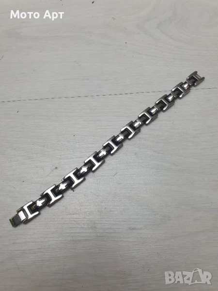 Стоманена верижга верига гривна мъжка за голяма ръка рокерска Калена стомана, снимка 1