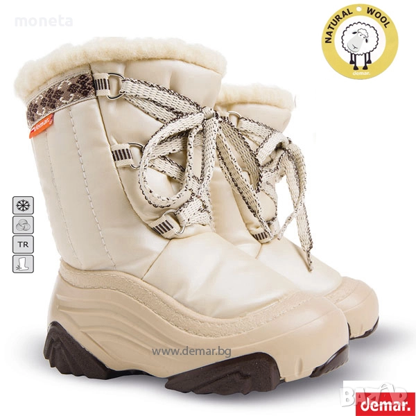 59лв „DEMAR“: Нови Бебе и Детски ботуши / апрески Естествена вълна. JOY BEIGE, снимка 1