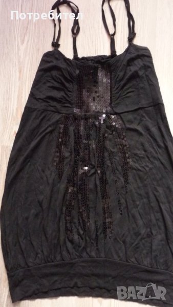 Дамски черен топ S-М, снимка 1