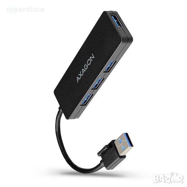 USB Хъб USB 3.2 Gen 1 Axagon HUE-G1A - 4 USB Порта SuperSpeed USB SLIM Разклонител, снимка 1