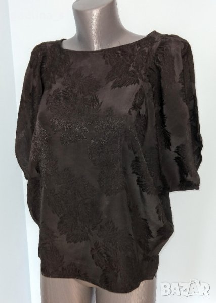 Ацетатна коприна с флорален принт / Дизайнерска блуза тип туника "Mery time" , снимка 1