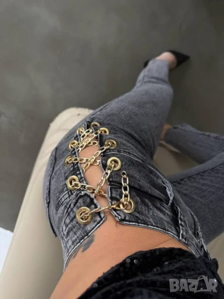 Екстравагантни дънки Слим модел с еластан  , снимка 1