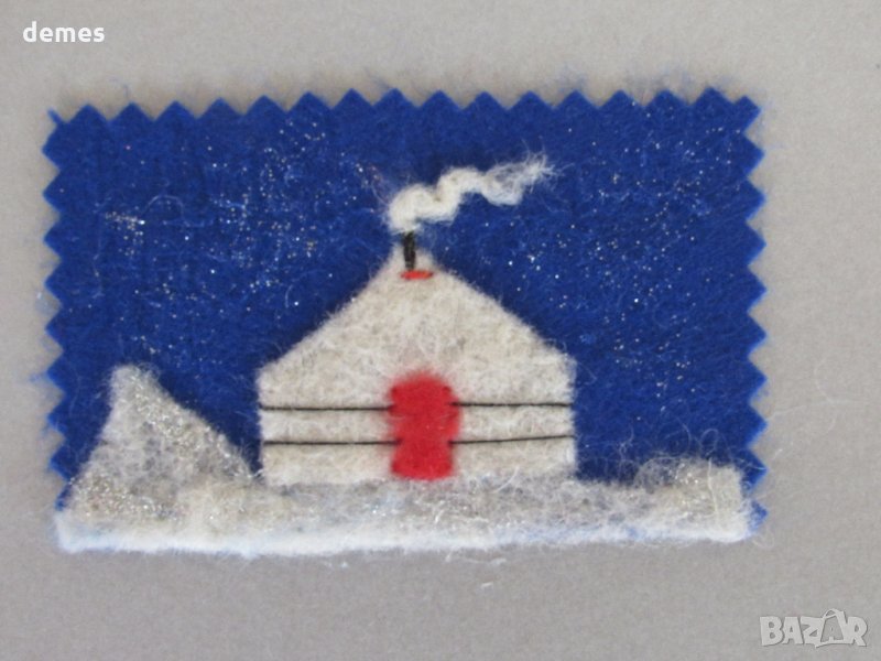 Ръчно изработена коледна картичка от филц с плик , снимка 1
