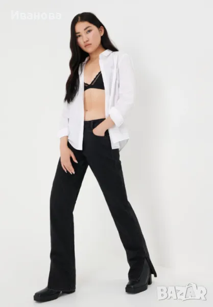 Памучни черни дънки. Свободен крачол, снимка 1