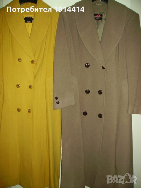 Елегантни дамски палта - жълто и бежово, размер 50-52,, снимка 1