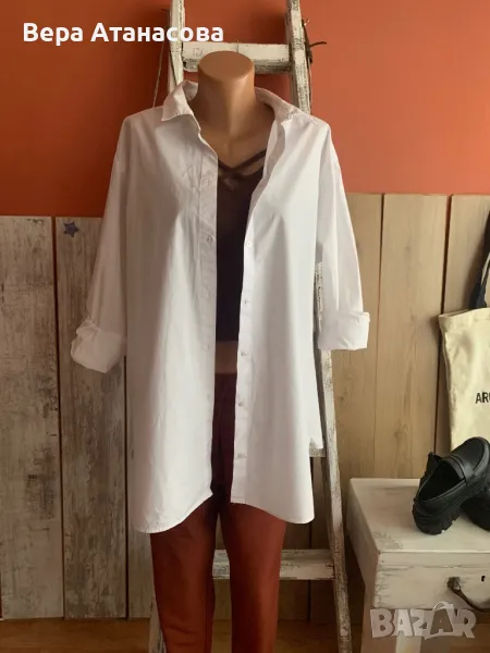 🍍🍍🍍 Oversized бяла риза H&M, налична s и l размер🍓, снимка 1