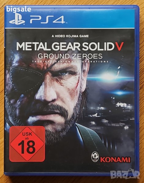 Диск Metal Gear Solid 5 Ground Zeroes PS4 Playstation 4 Плейстейшън, снимка 1