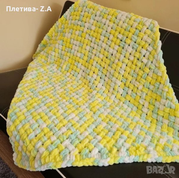 Ръчно плетено хипоалергенно бебешко одеяло , снимка 1