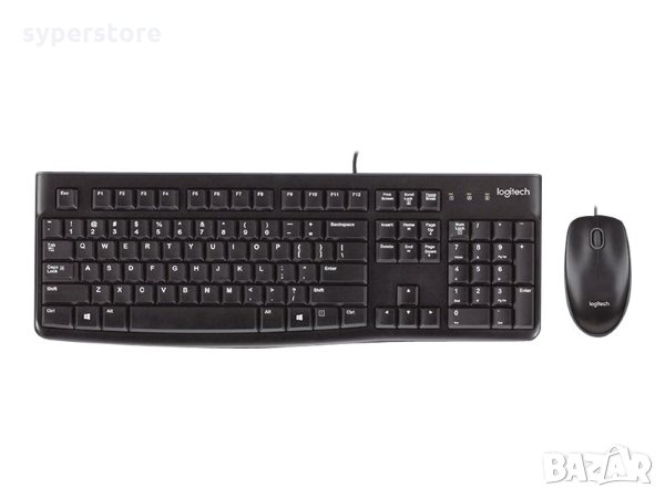 2 в 1 Комплект клавиатура и мишка USB Logitech MK120 Kомпактни и удобни, снимка 1