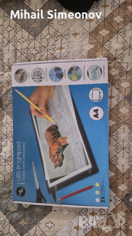 LED дъска за рисуване A4, CardSplitter, 3 нива на яркост, прозрачна, 35x25 см