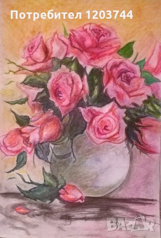 Портрети /натюрморти с цветя и рози, снимка 2 - Картини - 31073213