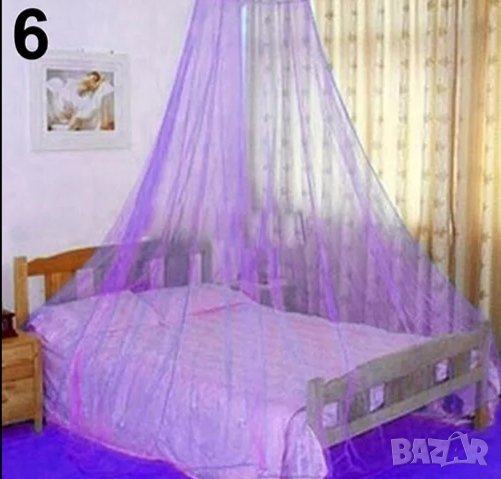 Балдахин, нова стока тюл с обръч и кукичка против комари, мухи, буболечки и др, за двойно легло, снимка 11 - Къмпинг мебели - 37819864