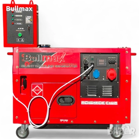 Бензинов Агрегат за ток 7,5 KW трифазен обезшумен BULMAX, снимка 4 - Генератори - 52569842