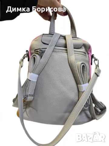 Компактна дамска раница с пъстър дизайн от еко материал, снимка 2 - Чанти - 50198373