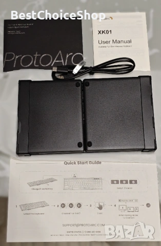 ProtoArc Сгъваема клавиатура безжична мини с цифрова клавиатура