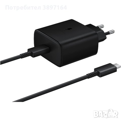 Зарядно устройство Samsung Super Fast Travel Charger, 45W, USB-C, Black , снимка 2 - Оригинални зарядни - 43407296