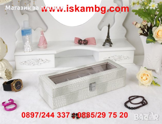 Кутия за съхранение на 6 часовнка - крокодилска кожа, снимка 4 - Подаръци за мъже - 28439900