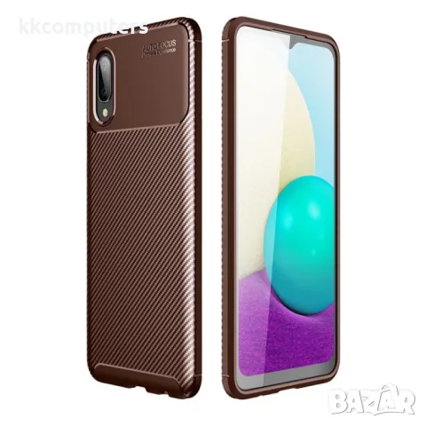 Samsung Galaxy A02 Удароустойчив Carbon Fiber Калъф и Протектор, снимка 3 - Калъфи, кейсове - 48614989