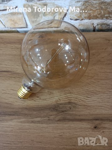Edison / Marconi Globe Vintage / винтидж лампа / крушка Американска 125мм х 170мм E27 40w