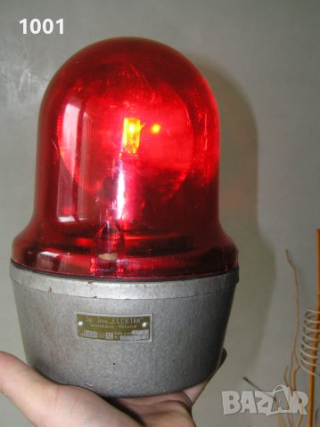 Сигнална лампа червена (буркан) от 80-те, снимка 4 - Аксесоари и консумативи - 16318188
