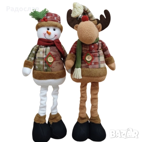 Голяма коледна играчка Елен, Снежен човек или дядо Коледа - разтягаща до 50см, снимка 2 - Декорация за дома - 52593863