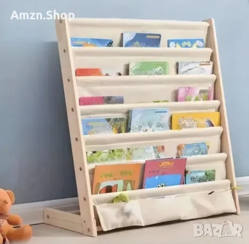 Дървена библиотека по Монтесори за деца етажерка стойка за книги, снимка 3 - Етажерки - 48469158