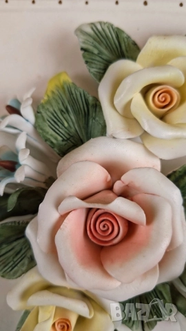 Порцеланова картина с 3D цветя, снимка 3 - Картини - 51947001