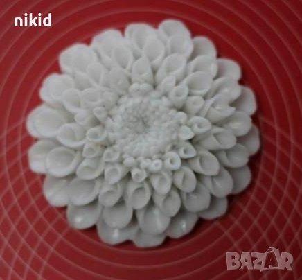3D Хризантема фунийки цвете голям силиконов молд форма калъп фондан шоколад гипс сапун, снимка 7 - Форми - 37182036