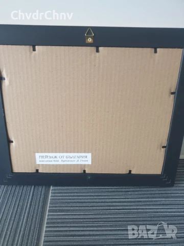 Димитър Генев 33x27см/малка българска картина масло върху платно/стара къща край морето, снимка 7 - Картини - 51153015