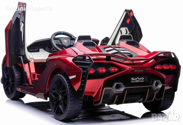 Акумулаторен Двуместна КОЛА Lamborghini SIAN 4X4 24V батерия,MP4 плейър, с меки гуми, снимка 3 - Детски велосипеди, триколки и коли - 43675180