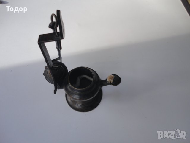 Старинна бронзова маслена лампа , снимка 5 - Антикварни и старинни предмети - 43956325