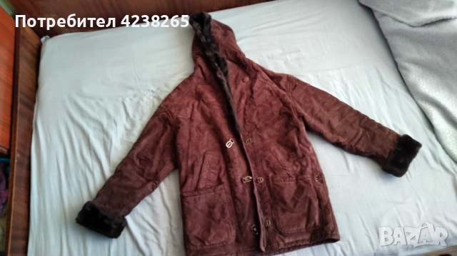 кожено яке "Gallery®"дамско,ново,естествена кожа-велур,размер 46, зимно,с качулка, снимка 5 - Якета - 52824510