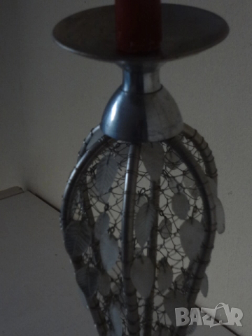 Винтидж сребрист свещник, снимка 4 - Декорация за дома - 53077621