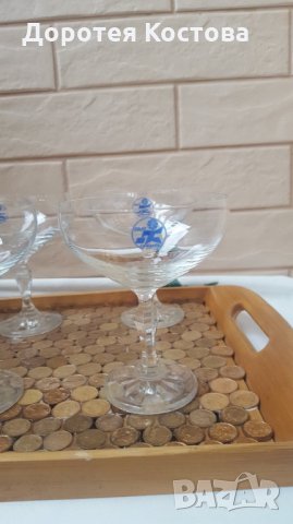 Стари стъклени чаши за коктейл - 6 бр, снимка 5 - Антикварни и старинни предмети - 32277552