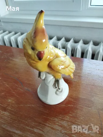 Порцеланов папагал  Какаду антика, снимка 4 - Антикварни и старинни предмети - 50371194