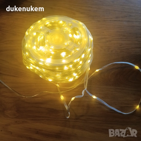 100м LED гирляндa с 1000 лампички, топло бяло, 8 режима, дистанционно, таймер, IP65, снимка 12 - Външни лампи - 52721968