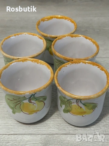 Старинни немски ръчно рисувани чаши от керамика , снимка 5 - Чаши - 53348085