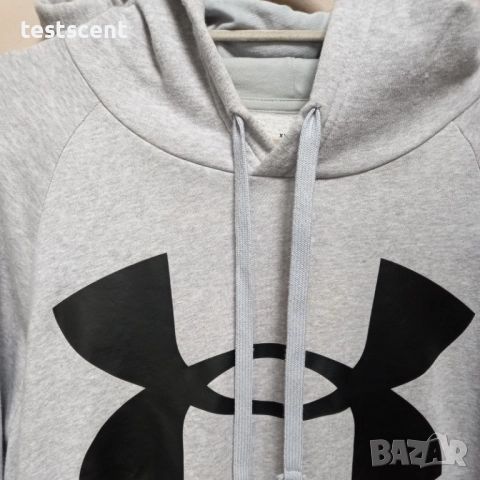 Under Armour сиво худи – 2XL – голямо лого – джоб тип “pouch” сиво за мъже мъжко суичър, снимка 2 - Суичъри - 53001783