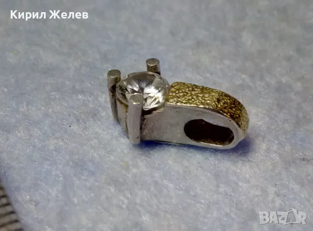 СРЕБЪРЕН ПЕНДАНТ СРЕБРО 950 с 1/2мм МАСИВНО БЯЛО ЗЛАТО 750 с ЖЪЛТА ПОЗЛАТА 22 Карата и ФИАНИТ 49301, снимка 3 - Колиета, медальони, синджири - 50342439