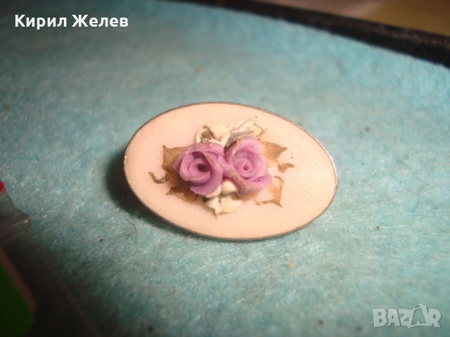 СТАРА БРОШКА - ЦВЕТЯ РЕТРО АРТ ДЕКО СТИЛ БИЖУ РЪЧНА ИЗРАБОТКА МАЙСТОРСКА 11884, снимка 4 - Антикварни и старинни предмети - 35507079