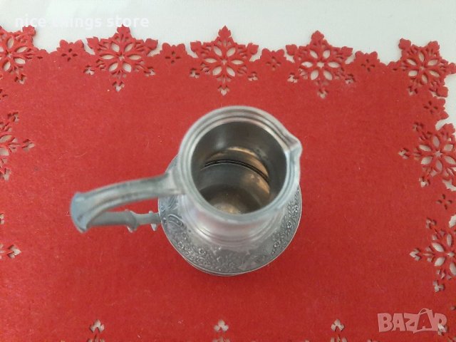 Старинна кана за вино никел Нито капка в чашата, снимка 6 - Антикварни и старинни предмети - 38536124
